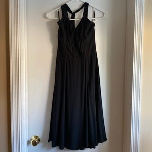 Halter cocktail dress with ruffle hem
